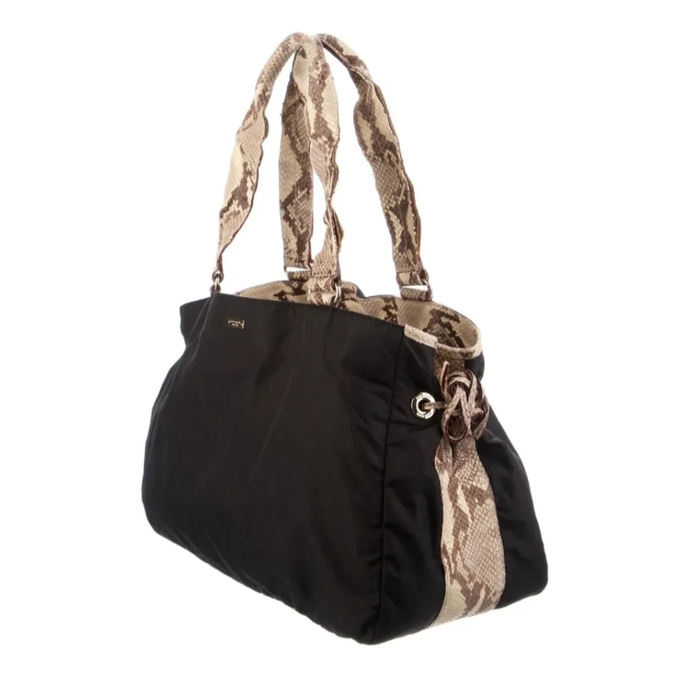 Kate Spade Nylon w/snakeskin trim shoulder Bag - GUC